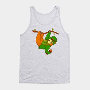 Funny St.Patrick's Day Sloth Leprechaun Tank Top